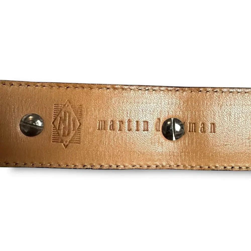 NWOT Martin Dingman Black Alligator Grain Calfskin Concho Western Belt USA Sz 40